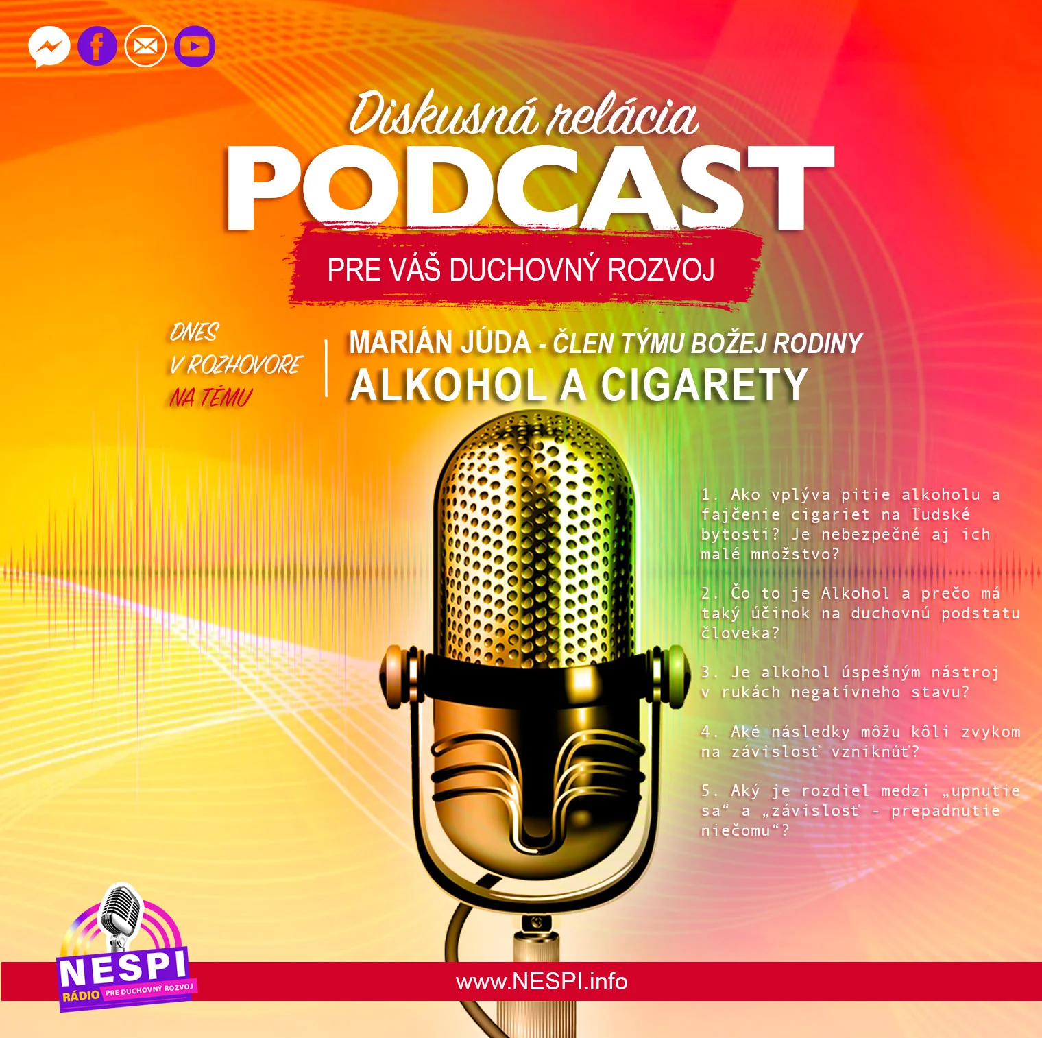 1. PODCAST – TÉMATA PRO NASMĚROVÁNÍ - ALKOHOL A CIGARETY